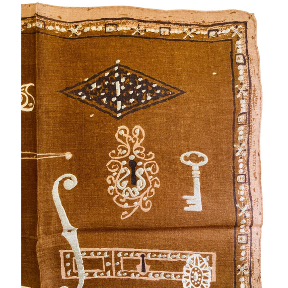 Jeanne Miller Handkerchief Vintage Skeleton Keys Lock Doorknob Hinges Victorian - Picture 4 of 8